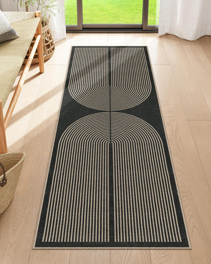 RUG ROBOT Modern Rainbow Easy Jute Rug, Patio Rug Washable Rugs for Entryway Farmhouse Area Rug, Non Slip Indoor Door Mat Contemporary Throw Rug for Laundry Guestroom Room Patio Decor