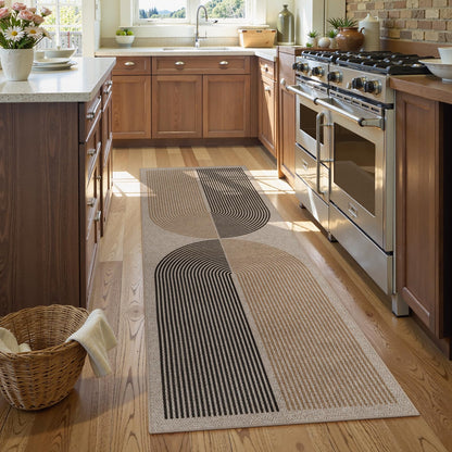 RUG ROBOT Modern Rainbow Easy Jute Rug, Patio Rug Washable Rugs for Entryway Farmhouse Area Rug, Non Slip Indoor Door Mat Contemporary Throw Rug for Laundry Guestroom Room Patio Decor