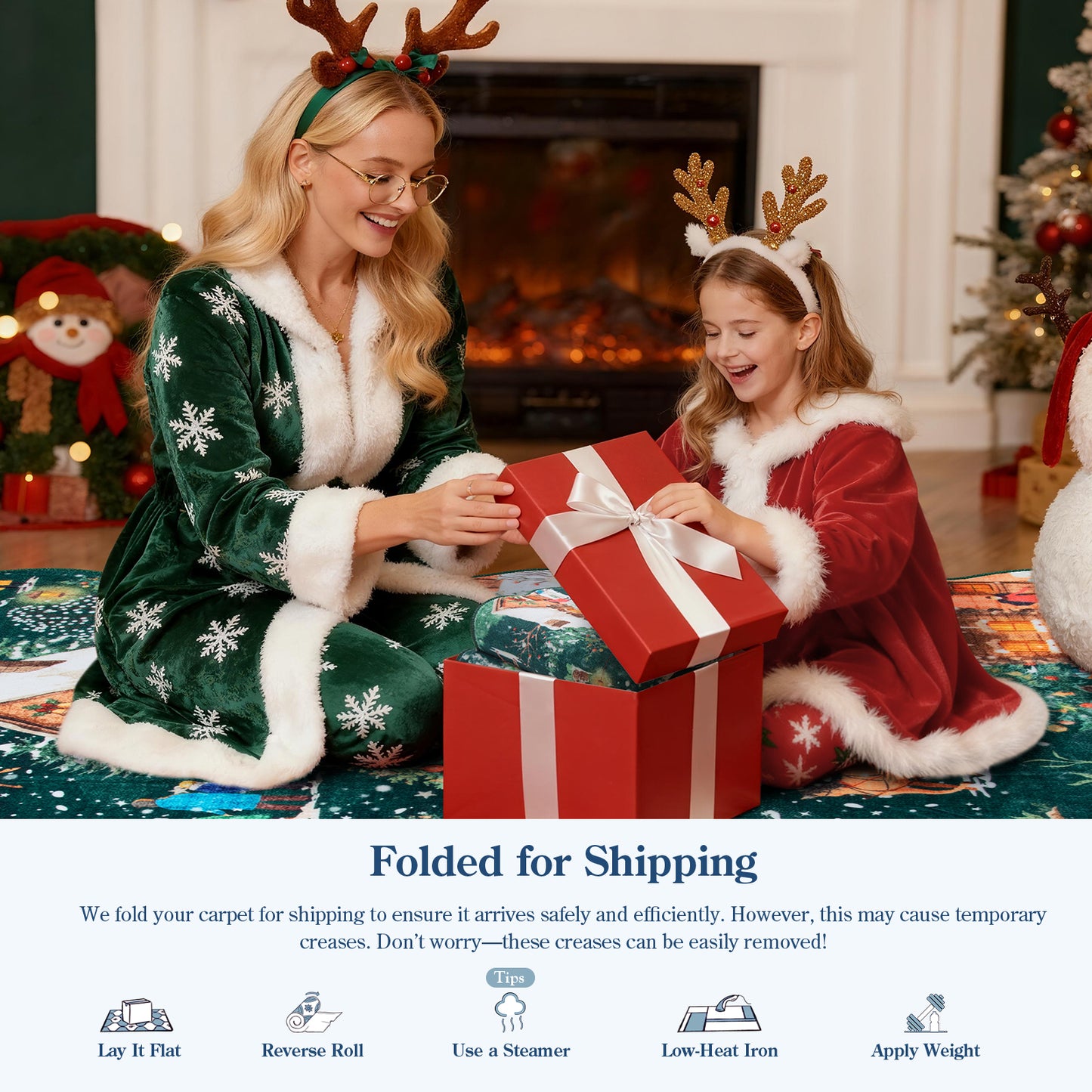 Lahome Decor Christmas Area Rug,Washable Rug For Living Room Bedroom Kitchen Holiday Decor Bathroom Entryway Laundry Room Non-slip Soft Carpet