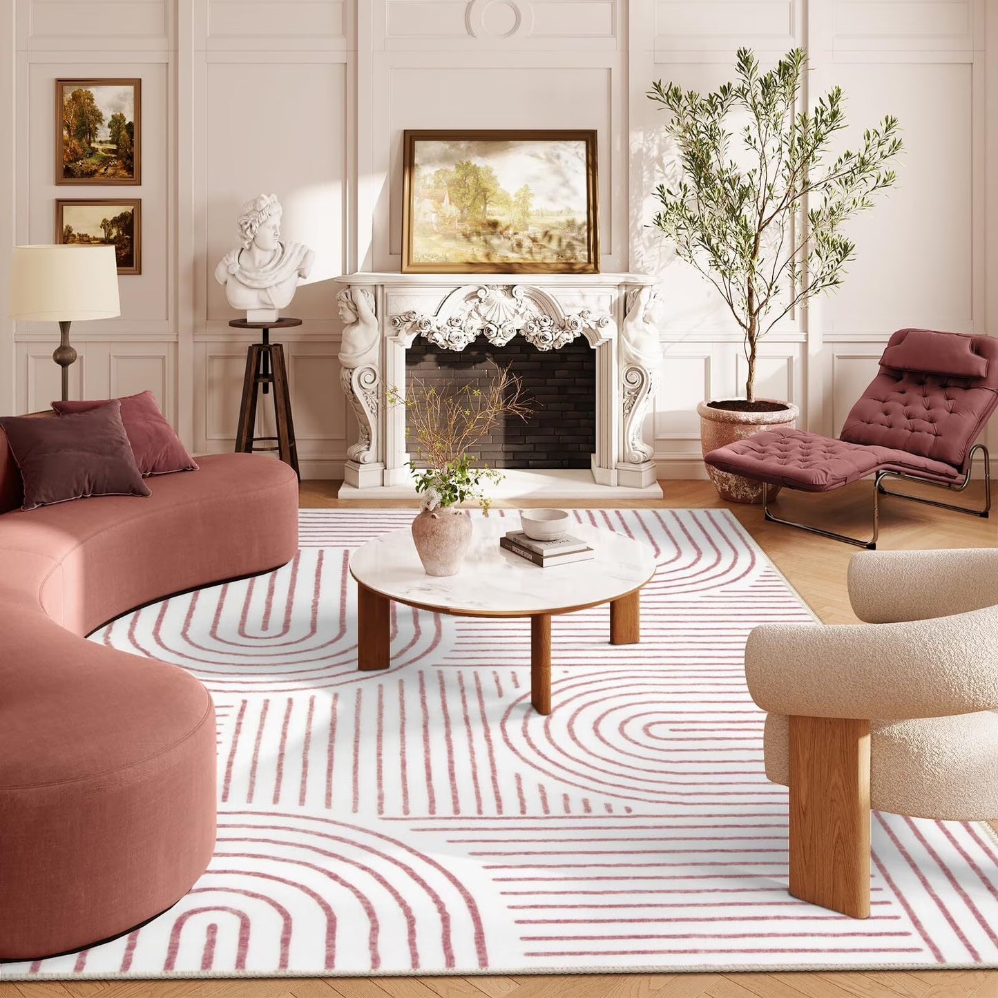 Moynesa Abstract Area Rugs for Living Room, Ultra-Thin Soft Washable Rug Non-Slip Modern Bedroom Rug Indoor Large Throw Carpet for Dining Room Office Dorm Playroom