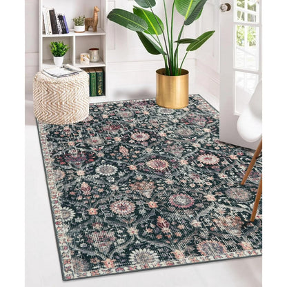 Moynesa Area Rug for Living Room Indoor Non-Slip Moroccan Trellis Washable Mat Large Oriental Accent Throw Rug for Kitchen Entryway Bathroom Bedroom Office Carpet