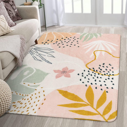 Moynesa Area Rugs for Living Room, Carpet for Bedroom Washable Non-Slip Boho Rug Throw Cute Soft Rug,Abstract Botanical Print Indoor Rugs for Kitchen Entryway Dining Room