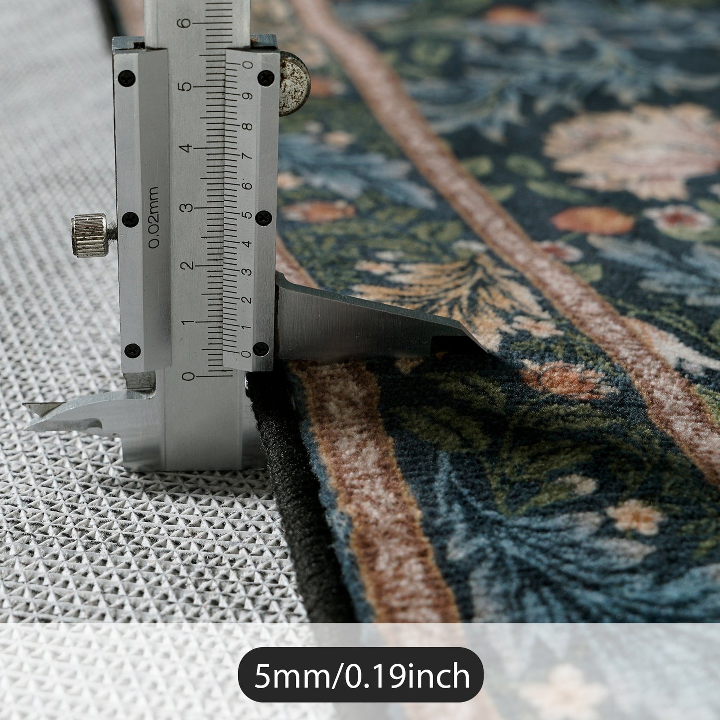 Lahome Non-Slip Washable Area Rug, Boho Floral Vintage Low-Pile Carpet for Living Room Bedroom Dining Room and Office, Stain Resistant Soft Indoor Mat