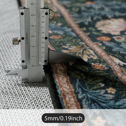 Lahome Non-Slip Washable Area Rug, Boho Floral Vintage Low-Pile Carpet for Living Room Bedroom Dining Room and Office, Stain Resistant Soft Indoor Mat