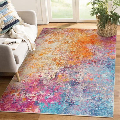 Moynesa Modern Abstract Round Rug,Gray Kitchen Rugs Soft Bedroom Circle Rugs Washable Living Room Mat, Contemporary Large Indoor Office Carpet for Mudroom Kitchen Apartment Basement