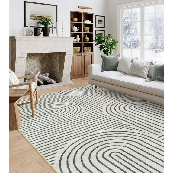 Moynesa Abstract Area Rugs for Living Room, Ultra-Thin Soft Washable Rug Non-Slip Modern Bedroom Rug Indoor Large Throw Carpet for Dining Room Office Dorm Playroom