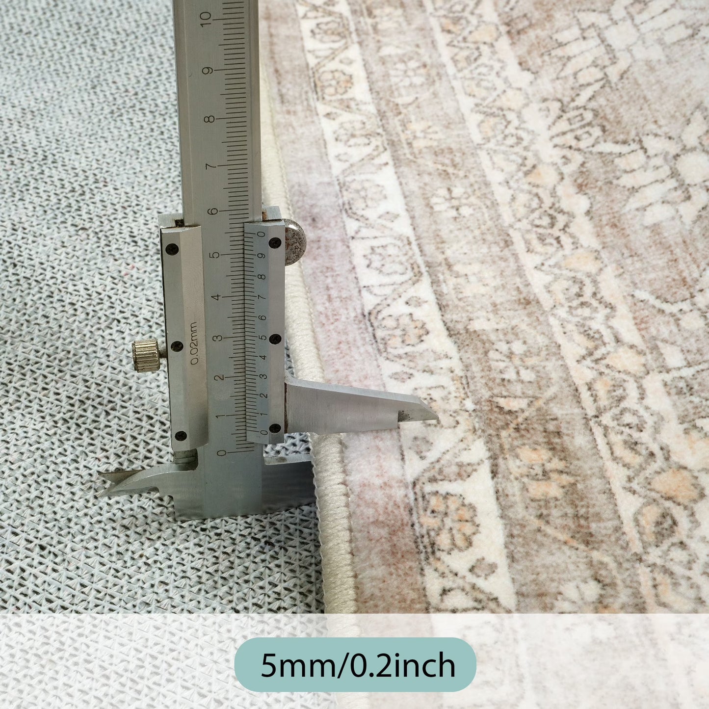 Lahome Area Rug for Living Room, Machine Washable Neutral Farmhouse Rugs for Bedroom, Soft Non-Slip Low Pile Indoor Floor Accent Carpet for Office Entryway Nursery Dining Room
