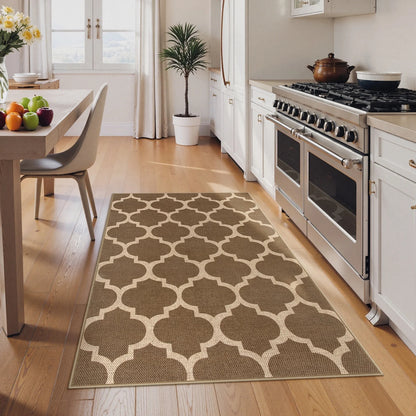 SUNDEREY Modern Geometric Area Rug, Washable Bedroom Rug,Easy Jute Indoor Outdoor Carpet, Farmhouse Checkered Non Slip Black Carpet for Office Couch Entrance Kitchen