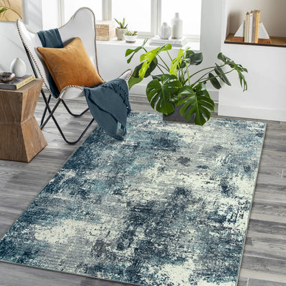 RUG ROBT Abstract Rug, Washable Bathroom Rug Non-Slip,Low-Pile Entryway Rug Indoor Mat,Soft Modern Throw Rug for Entrance Entry Kitchen Bedroom