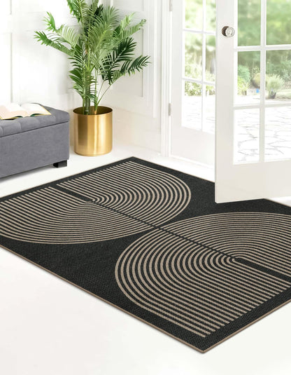 RUG ROBOT Modern Rainbow Easy Jute Rug, Patio Rug Washable Rugs for Entryway Farmhouse Area Rug, Non Slip Indoor Door Mat Contemporary Throw Rug for Laundry Guestroom Room Patio Decor