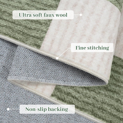 RUG ROBOT Washable Area Rugs for Living Room, Non-Slip Rugs for Bedroom, Farmhouse Checkered Rug, Soft Large Carpet for Kitchen Playroom