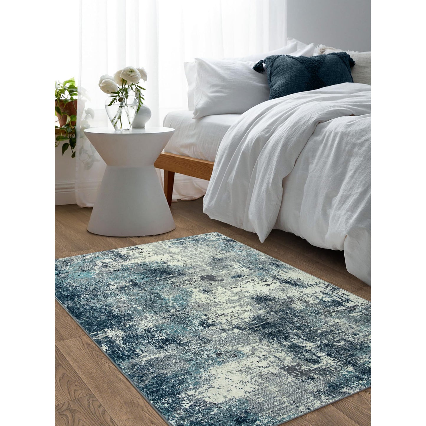 RUG ROBT Abstract Rug, Washable Bathroom Rug Non-Slip,Low-Pile Entryway Rug Indoor Mat,Soft Modern Throw Rug for Entrance Entry Kitchen Bedroom