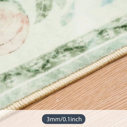 Lahome Decor Floral Living Room Rugs,Boho Area Rug for Bedroom Machine Washable Rug- Non-Slip Soft Indoor Carpet, Stain Resistant Low Pile for Farmhouse,Dining Room,Office