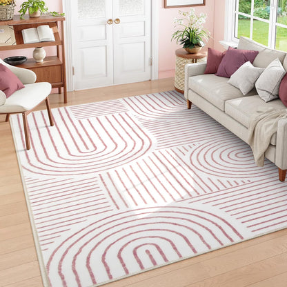 Moynesa Abstract Area Rugs for Living Room, Ultra-Thin Soft Washable Rug Non-Slip Modern Bedroom Rug Indoor Large Throw Carpet for Dining Room Office Dorm Playroom