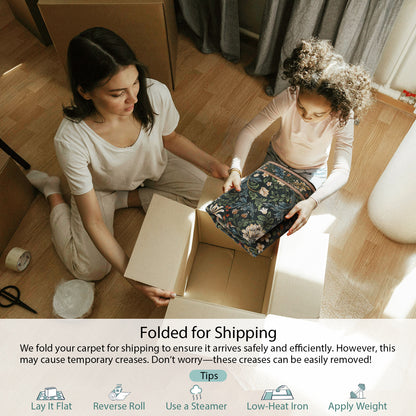 Lahome Non-Slip Washable Area Rug, Boho Floral Vintage Low-Pile Carpet for Living Room Bedroom Dining Room and Office, Stain Resistant Soft Indoor Mat