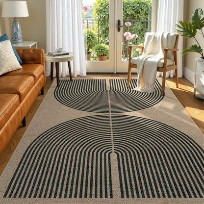 RUG ROBOT Modern Rainbow Easy Jute Rug, Patio Rug Washable Rugs for Entryway Farmhouse Area Rug, Non Slip Indoor Door Mat Contemporary Throw Rug for Laundry Guestroom Room Patio Decor