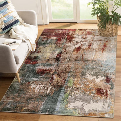Moynesa Modern Abstract Round Rug,Gray Kitchen Rugs Soft Bedroom Circle Rugs Washable Living Room Mat, Contemporary Large Indoor Office Carpet for Mudroom Kitchen Apartment Basement