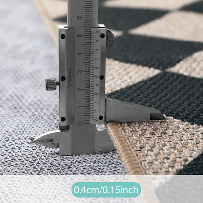 SUNDEREY Modern Geometric Area Rug,Large Washable Living Room Rug,Checkerboard Indoor Outdoor Carpet, Farmhouse Checkered Non Slip Black Carpet for Dining Room Table Apartment Walmart Walmart