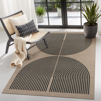 RUG ROBOT Modern Rainbow Easy Jute Rug, Patio Rug Washable Rugs for Entryway Farmhouse Area Rug, Non Slip Indoor Door Mat Contemporary Throw Rug for Laundry Guestroom Room Patio Decor