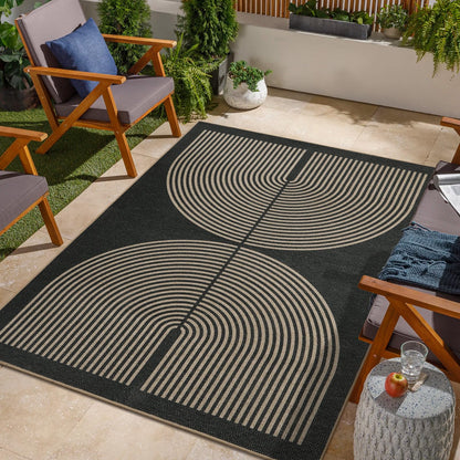 RUG ROBOT Modern Rainbow Easy Jute Rug, Patio Rug Washable Rugs for Entryway Farmhouse Area Rug, Non Slip Indoor Door Mat Contemporary Throw Rug for Laundry Guestroom Room Patio Decor