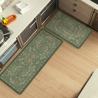 Wonnitar Kitchen Mats for Floor, Anti Fatigue Runner Rug 2 Piece Set, Non Slip Waterproof Cushioned Rug for Kitchen, Moth Comfort Standing Mat for Sink & Office