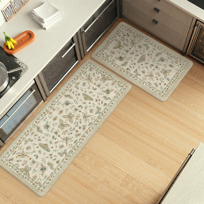 Wonnitar Kitchen Mats for Floor, Anti Fatigue Runner Rug 2 Piece Set, Non Slip Waterproof Cushioned Rug for Kitchen, Moth Comfort Standing Mat for Sink & Office