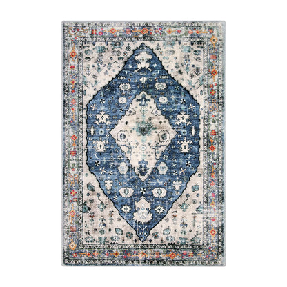 Wonnitar Boho Tribal Entryway Rug, Washable Area Rug for Kitchen Non Slip Stain Resistant, Low Pile Vintage Cottage Throw Rug for Bedroom Bathroom Laundry Room