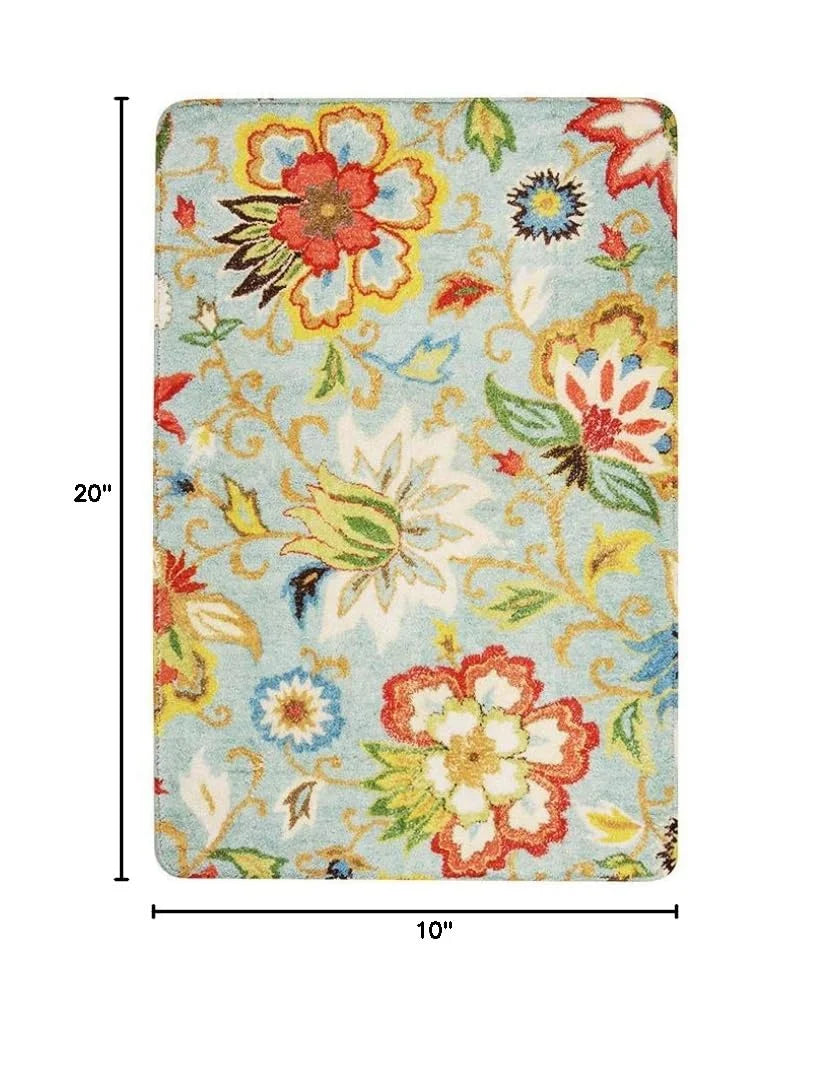 Lahome Collection Modern Floral Area Rug, Non-Slip Vintage Area Rug Accent Distressed Throw Rugs Floor Carpet for Living Room Bedrooms Decor, Paisley