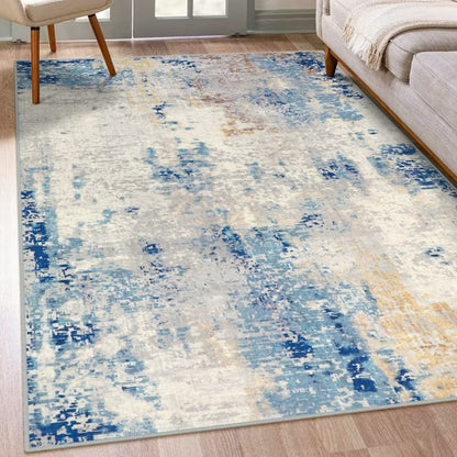 Moynesa Modern Abstract Round Rug,Gray Kitchen Rugs Soft Bedroom Circle Rugs Washable Living Room Mat, Contemporary Large Indoor Office Carpet for Mudroom Kitchen Apartment Basement