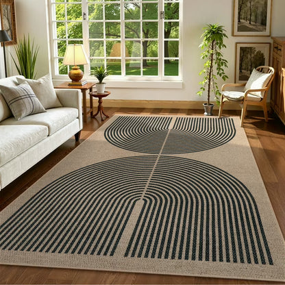 RUG ROBOT Modern Rainbow Easy Jute Rug, Patio Rug Washable Rugs for Entryway Farmhouse Area Rug, Non Slip Indoor Door Mat Contemporary Throw Rug for Laundry Guestroom Room Patio Decor