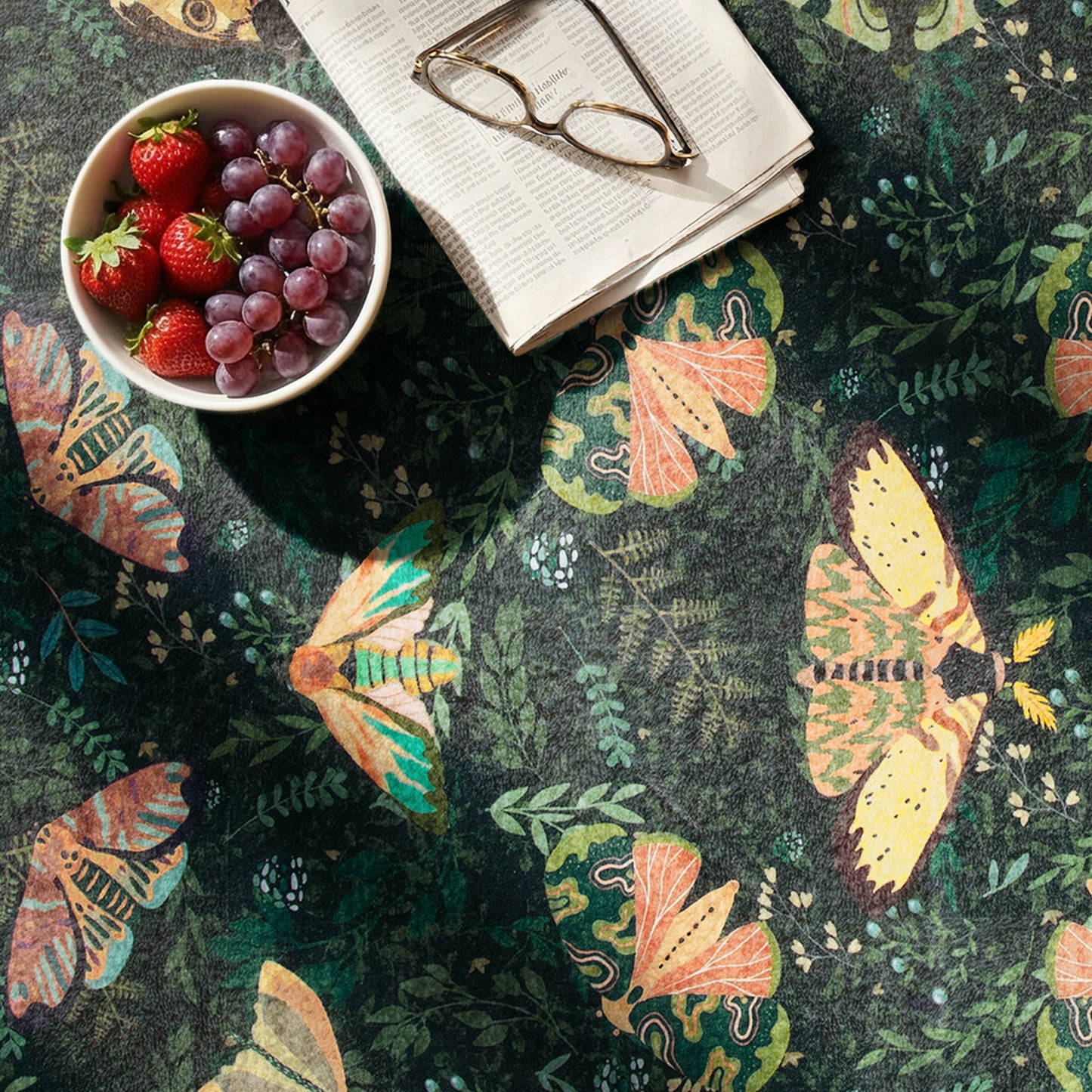 Moynesa Bug Area Rugs Washable Rug for Living Room, Soft Vintage Insect Carpet, Botanical Accent Rug for Bedroom Dining Room Office Stain Resistant Non Slip