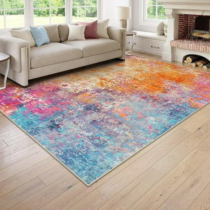 Moynesa Modern Abstract Round Rug,Gray Kitchen Rugs Soft Bedroom Circle Rugs Washable Living Room Mat, Contemporary Large Indoor Office Carpet for Mudroom Kitchen Apartment Basement