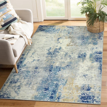 Moynesa Modern Abstract Round Rug,Gray Kitchen Rugs Soft Bedroom Circle Rugs Washable Living Room Mat, Contemporary Large Indoor Office Carpet for Mudroom Kitchen Apartment Basement