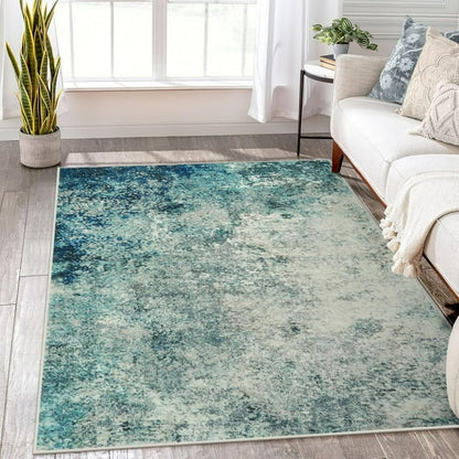 Moynesa Modern Abstract Round Rug,Gray Kitchen Rugs Soft Bedroom Circle Rugs Washable Living Room Mat, Contemporary Large Indoor Office Carpet for Mudroom Kitchen Apartment Basement