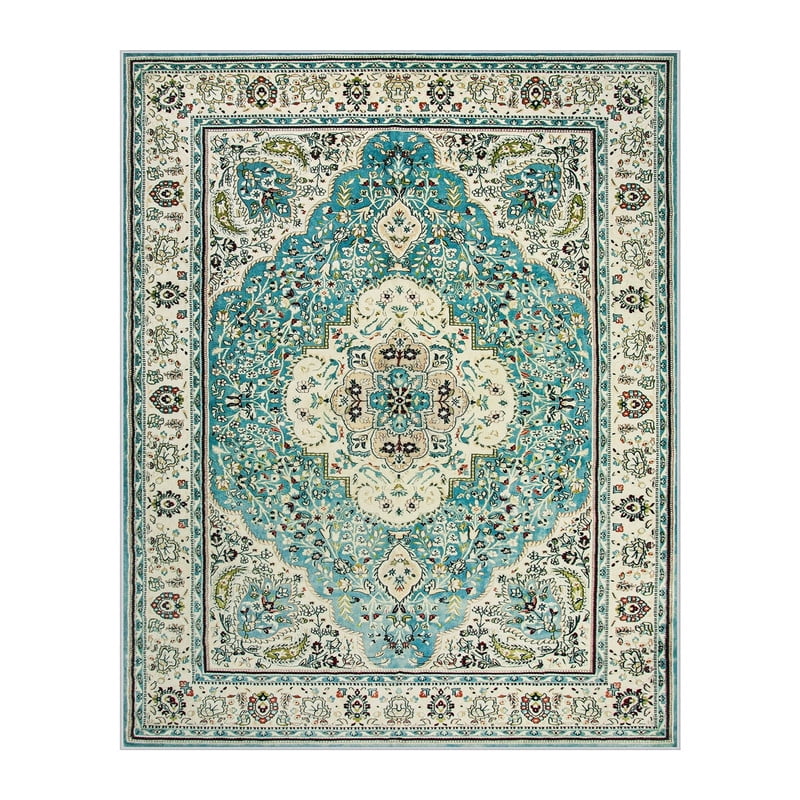 Wonnitar Boho Tribal Entryway Rug, Washable Area Rug for Kitchen Non Slip Stain Resistant, Low Pile Vintage Cottage Throw Rug for Bedroom Bathroom Laundry Room