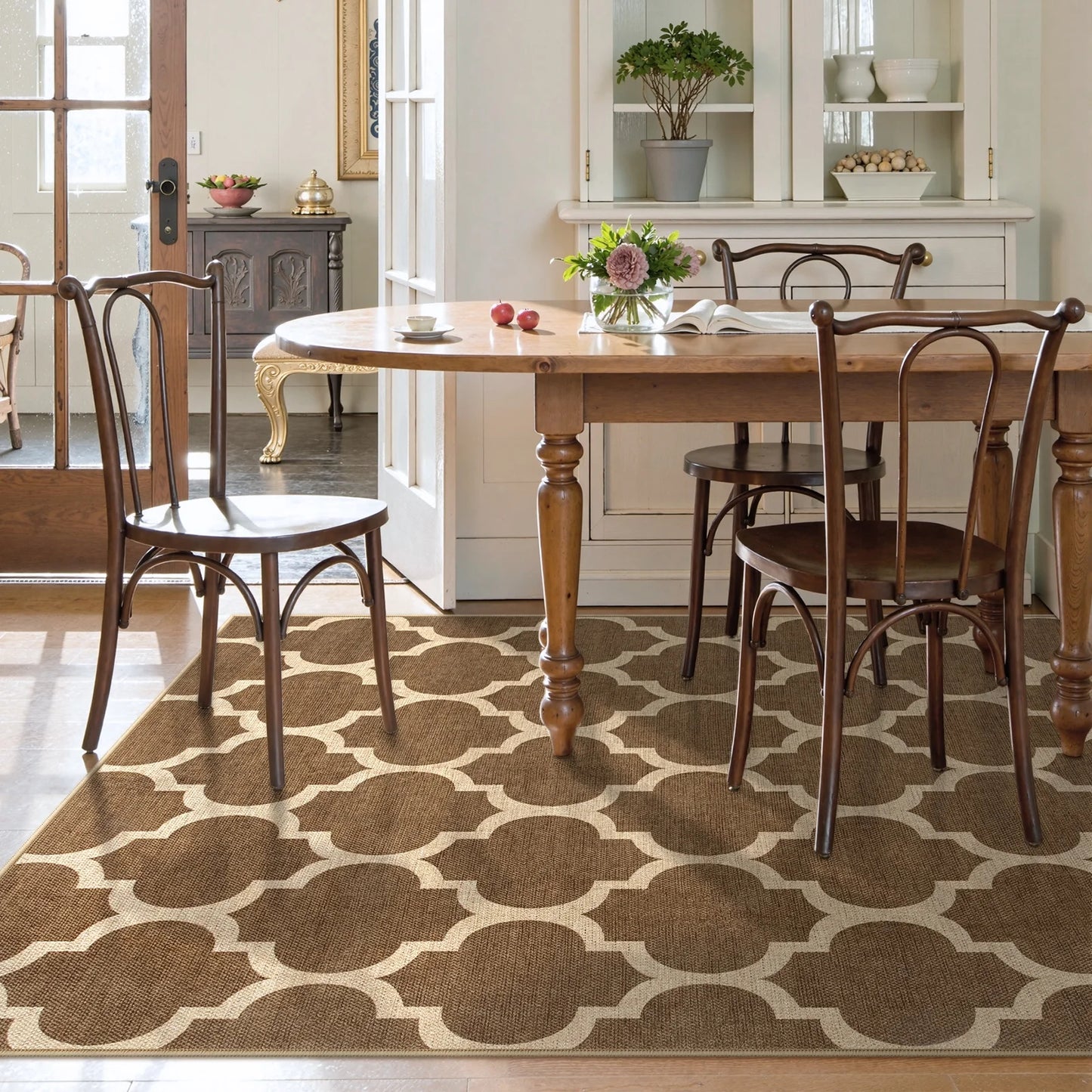 SUNDEREY Modern Geometric Area Rug, Washable Bedroom Rug,Easy Jute Indoor Outdoor Carpet, Farmhouse Checkered Non Slip Black Carpet for Office Couch Entrance Kitchen