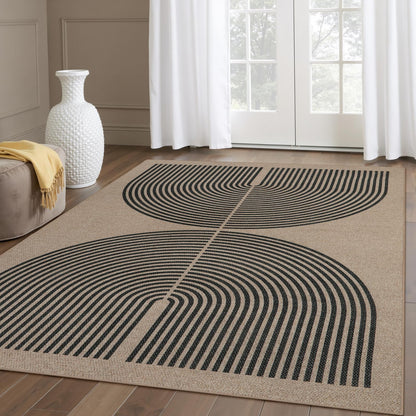 RUG ROBOT Modern Rainbow Easy Jute Rug, Patio Rug Washable Rugs for Entryway Farmhouse Area Rug, Non Slip Indoor Door Mat Contemporary Throw Rug for Laundry Guestroom Room Patio Decor