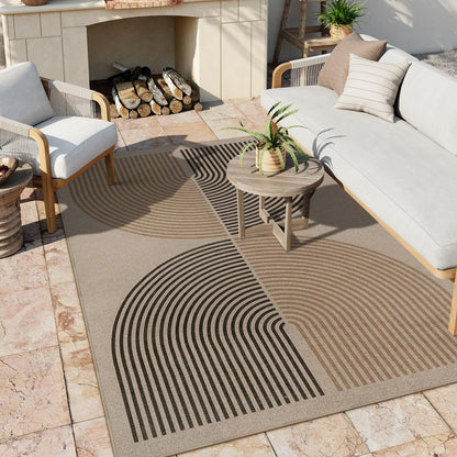 RUG ROBOT Modern Rainbow Easy Jute Rug, Patio Rug Washable Rugs for Entryway Farmhouse Area Rug, Non Slip Indoor Door Mat Contemporary Throw Rug for Laundry Guestroom Room Patio Decor