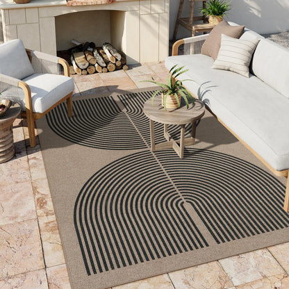 RUG ROBOT Modern Rainbow Easy Jute Rug, Patio Rug Washable Rugs for Entryway Farmhouse Area Rug, Non Slip Indoor Door Mat Contemporary Throw Rug for Laundry Guestroom Room Patio Decor