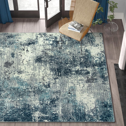 RUG ROBT Abstract Rug, Washable Bathroom Rug Non-Slip,Low-Pile Entryway Rug Indoor Mat,Soft Modern Throw Rug for Entrance Entry Kitchen Bedroom