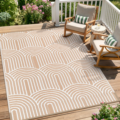 Wonnitar Outdoor Rug Patio Waterproof,Reversible Camping Rugs Plastic Straw Rv Rugs for Outside Under Awning,Portable Lightweight Carpet for Backyard