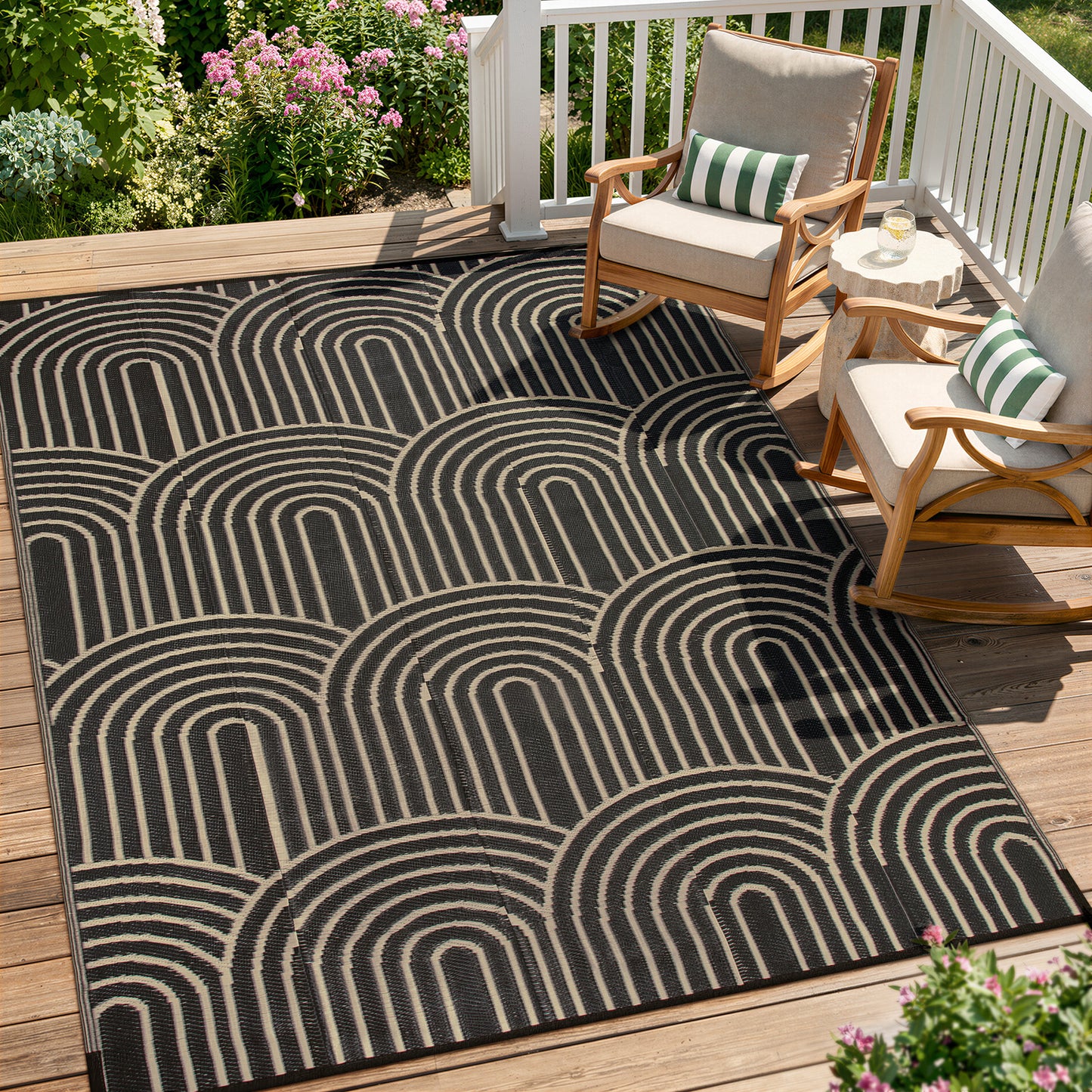 Wonnitar Outdoor Rug Patio Waterproof,Reversible Camping Rugs Plastic Straw Rv Rugs for Outside Under Awning,Portable Lightweight Carpet for Backyard