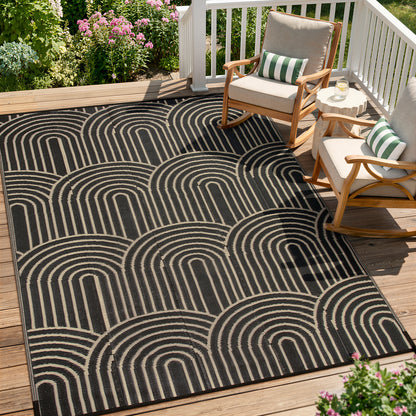 Wonnitar Outdoor Rug Patio Waterproof,Reversible Camping Rugs Plastic Straw Rv Rugs for Outside Under Awning,Portable Lightweight Carpet for Backyard