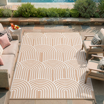 Wonnitar Outdoor Rug Patio Waterproof,Reversible Camping Rugs Plastic Straw Rv Rugs for Outside Under Awning,Portable Lightweight Carpet for Backyard