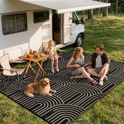 Wonnitar Outdoor Rug Patio Waterproof,Reversible Camping Rugs Plastic Straw Rv Rugs for Outside Under Awning,Portable Lightweight Carpet for Backyard