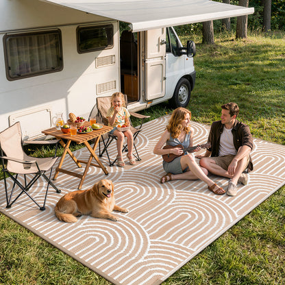 Wonnitar Outdoor Rug Patio Waterproof,Reversible Camping Rugs Plastic Straw Rv Rugs for Outside Under Awning,Portable Lightweight Carpet for Backyard