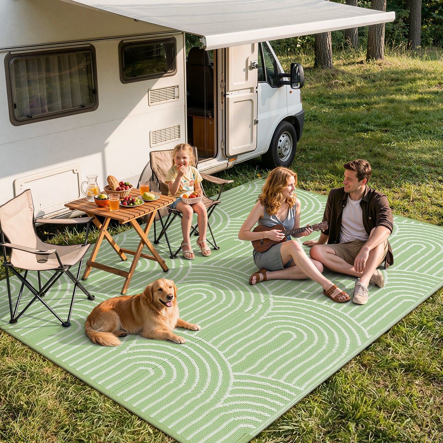 Wonnitar Outdoor Rug Patio Waterproof,Reversible Camping Rugs Plastic Straw Rv Rugs for Outside Under Awning,Portable Lightweight Carpet for Backyard