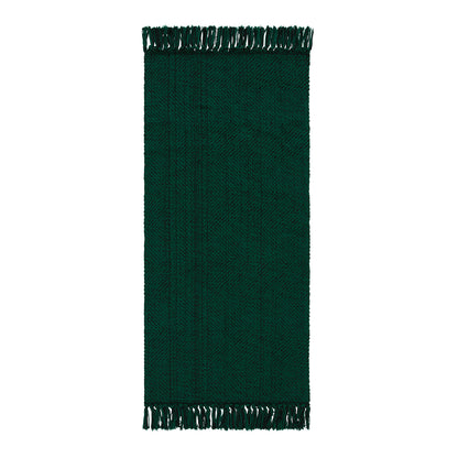SUNDEREY Christmas Hallway Runner Rug, Washable Kitchen Rug, Cotton Woven Reversible Entryway Rug, Holiday Xmas Decor Boho Rug Low-Pile Throw Rug for ‎Dining Room Office,Green&Black