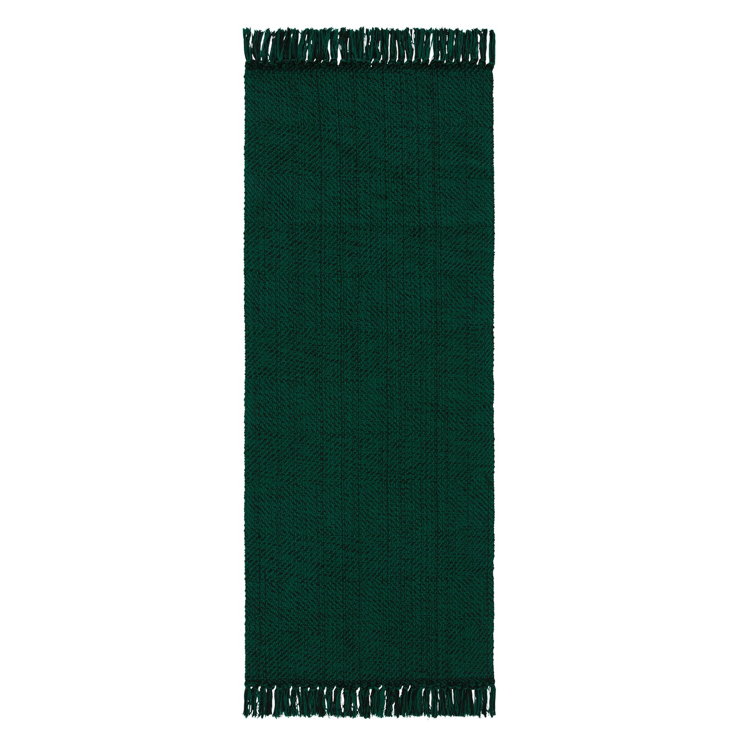SUNDEREY Christmas Hallway Runner Rug, Washable Kitchen Rug, Cotton Woven Reversible Entryway Rug, Holiday Xmas Decor Boho Rug Low-Pile Throw Rug for ‎Dining Room Office,Green&Black