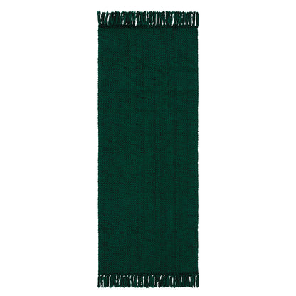 SUNDEREY Christmas Hallway Runner Rug, Washable Kitchen Rug, Cotton Woven Reversible Entryway Rug, Holiday Xmas Decor Boho Rug Low-Pile Throw Rug for ‎Dining Room Office,Green&Black